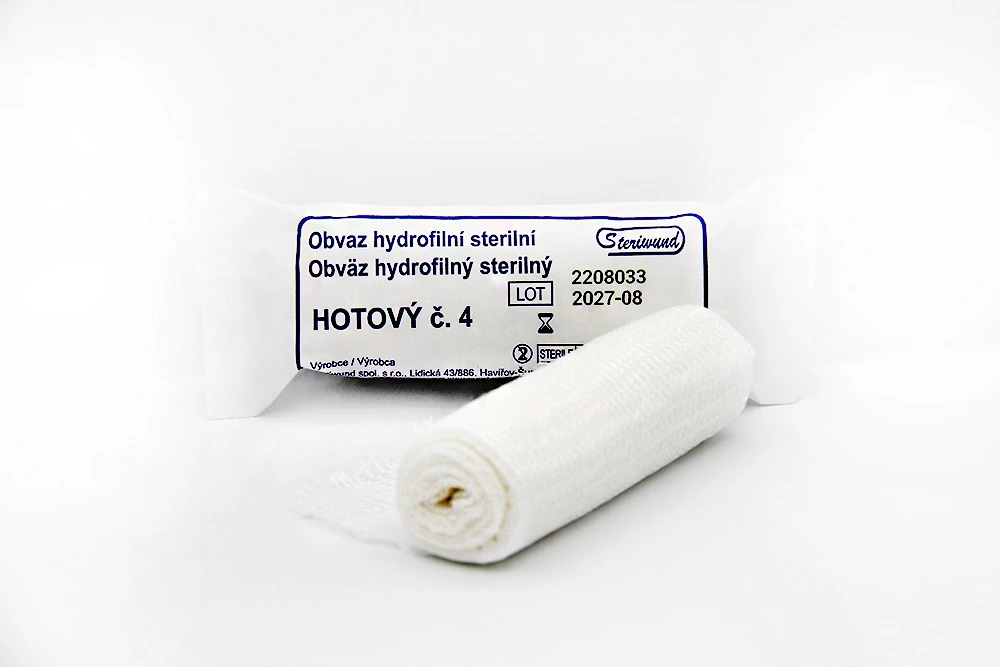 Obväz hydrofilný sterilný hotový č.4